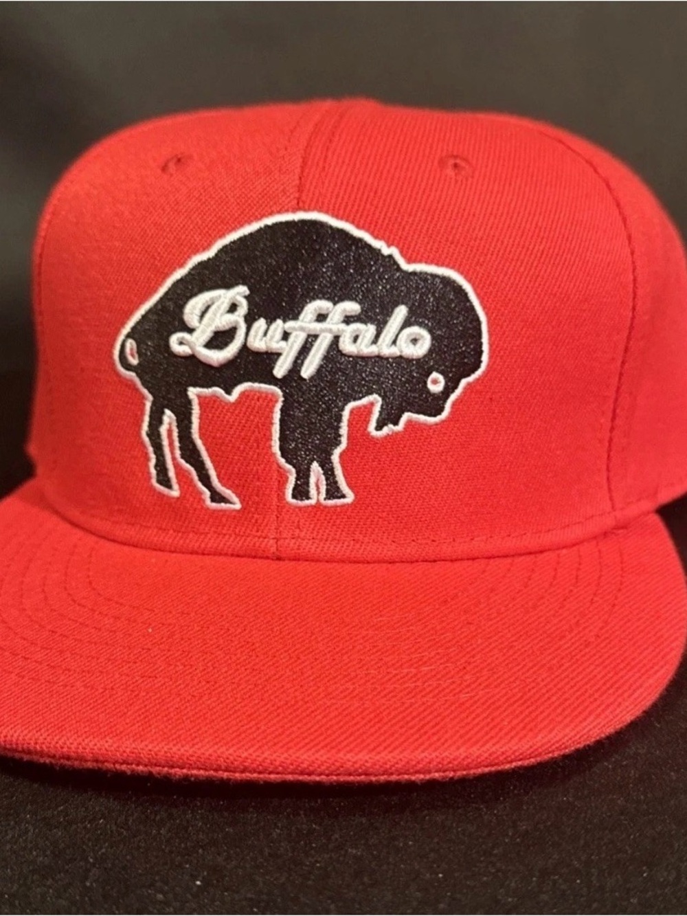 Buffalo Logo Snapback Hat Red Adjustable Flat Bill Baseball Cap Adult Unisex